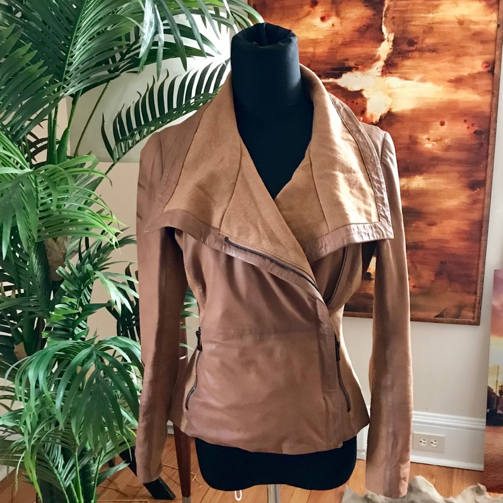 Leather Moro jacket (Carmel color)